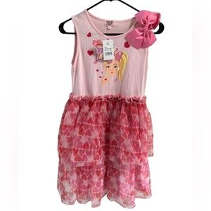 Nickelodeon JoJo Siwa hearts girls ruffle dress XL 14/16 Valentine’s Day